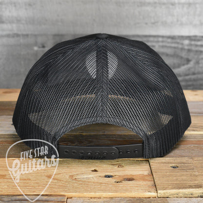 Five Star Guitars Snapback Trucker Cap - Black with White Pick Logo