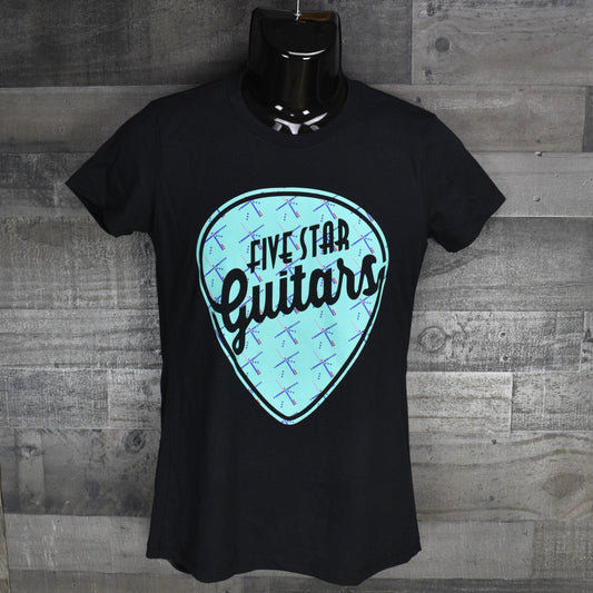 Five Star Guitars Women's Shirt - PDX Carpet Logo on Black - XL