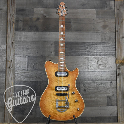 Five Star Select Powers Electric A Type Select Birdseye Maple Top - CamTail - Pale Ale with Powers Electric Gigbag