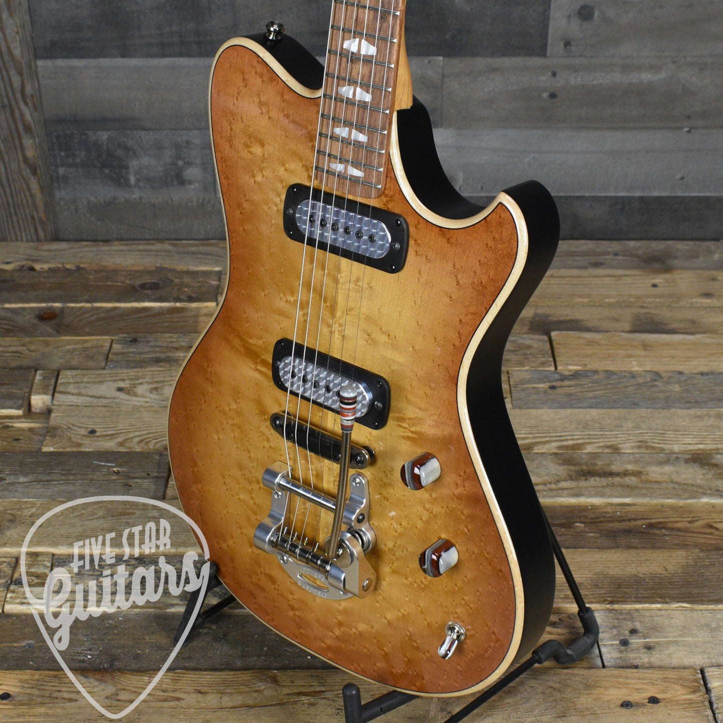 Five Star Select Powers Electric A Type Select Birdseye Maple Top - CamTail - Pale Ale with Powers Electric Gigbag