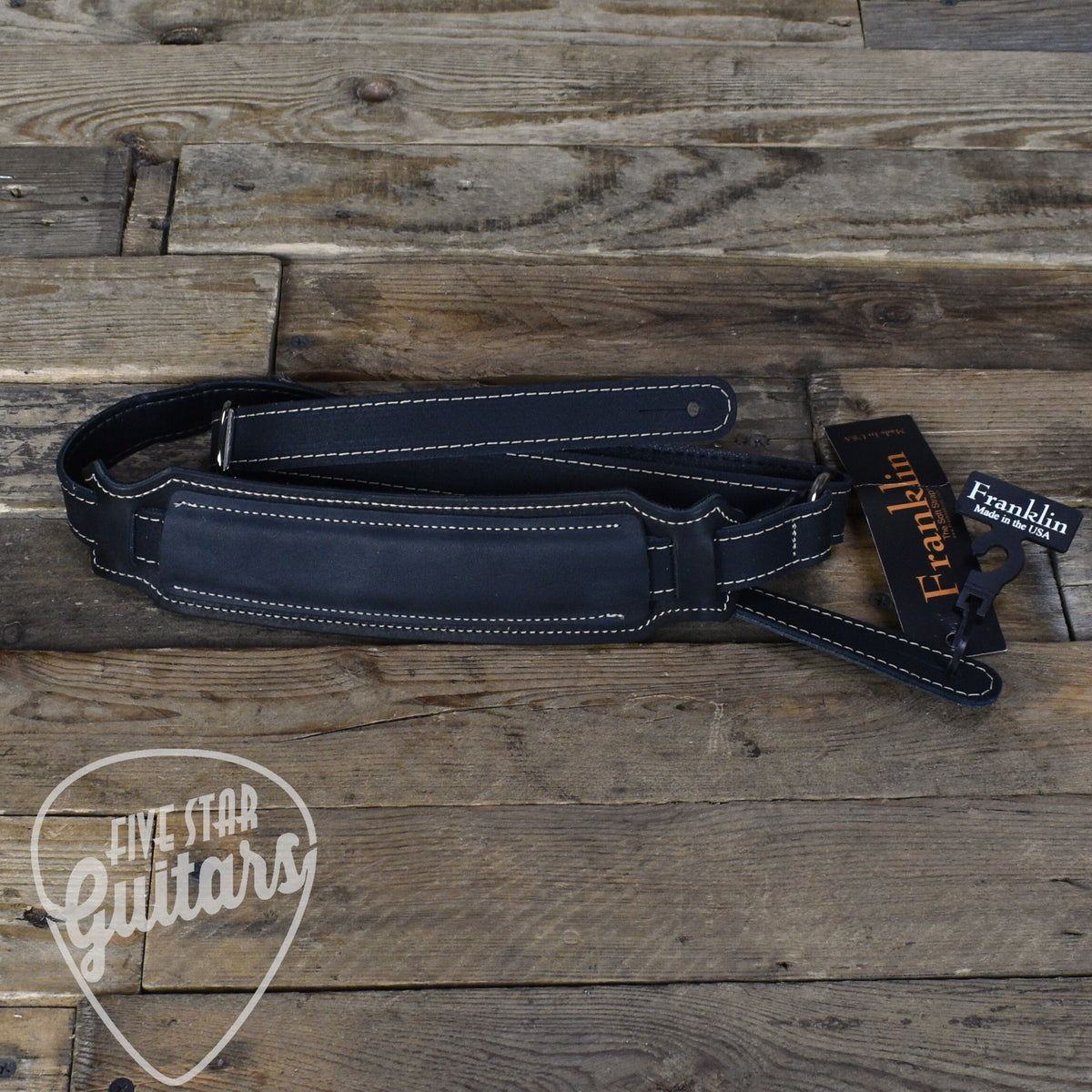 Franklin 2.5" Vintage Guitar Strap - Black