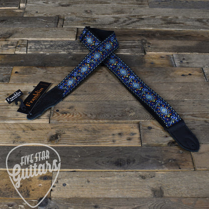 Franklin 2" Retro Folk Weave Guitar Strap - Orange/Blue