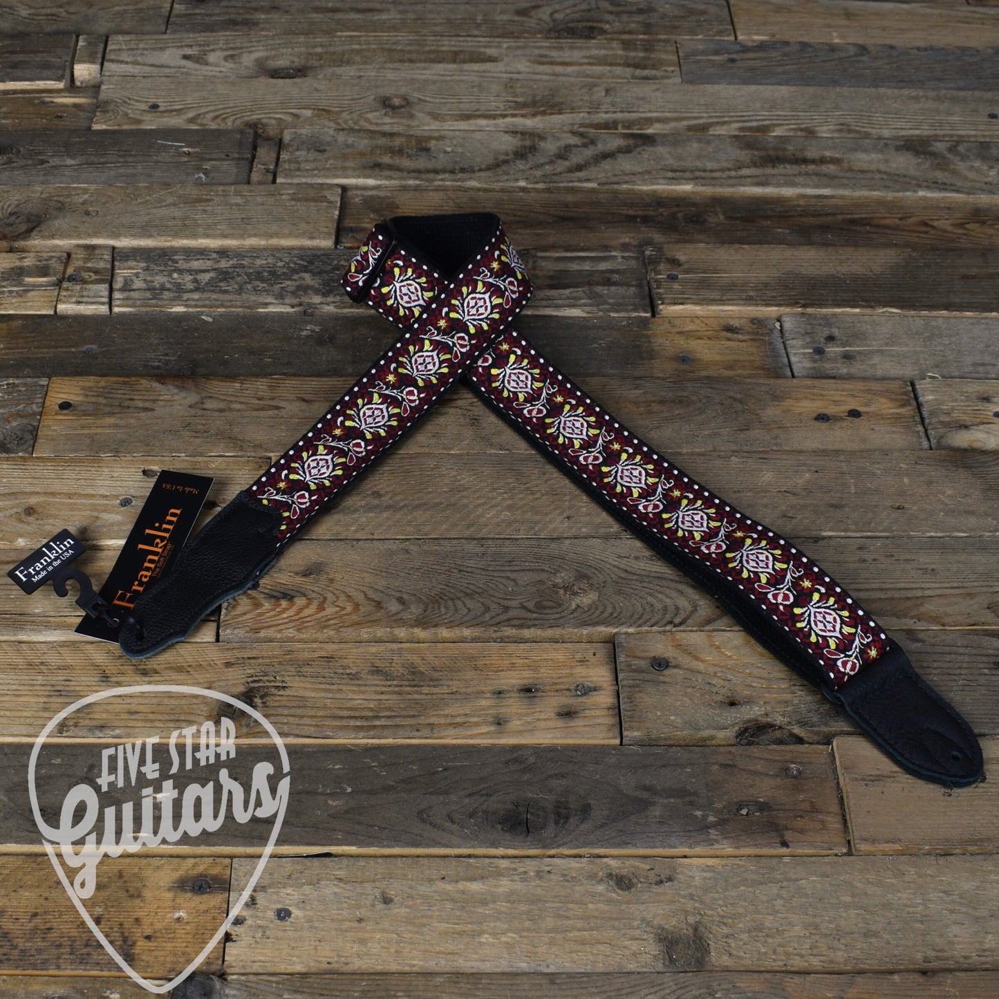 Franklin 2" Retro Folk Weave Guitar Strap - Red