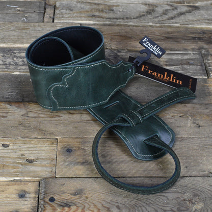Franklin 3" Jackson Hole Aged Leather Guitar Strap - Emerald