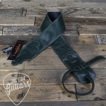 Franklin 3" Jackson Hole Aged Leather Guitar Strap - Emerald