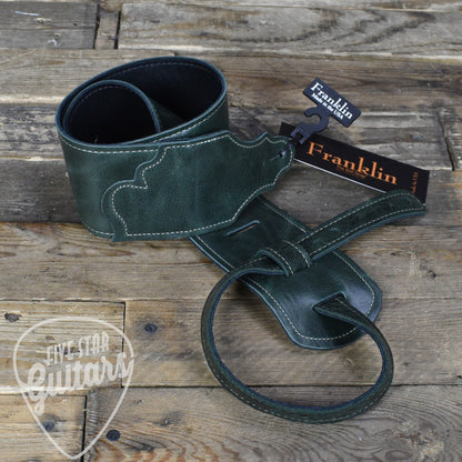 Franklin 3" Jackson Hole Aged Leather Guitar Strap - Emerald