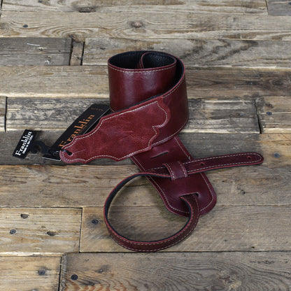 Franklin 3" Jackson Hole Aged Leather Guitar Strap - OxBlood