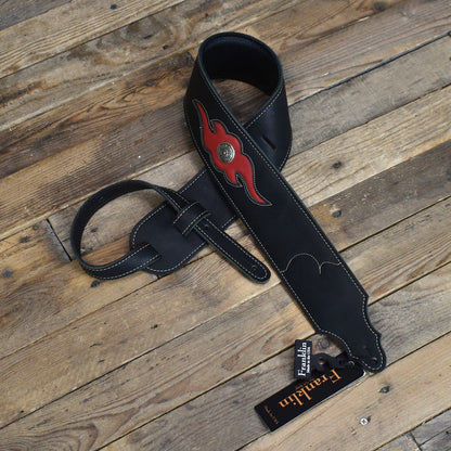 Franklin Sculpted Ball Glove Padded Guitar Strap 3" - Black/Red
