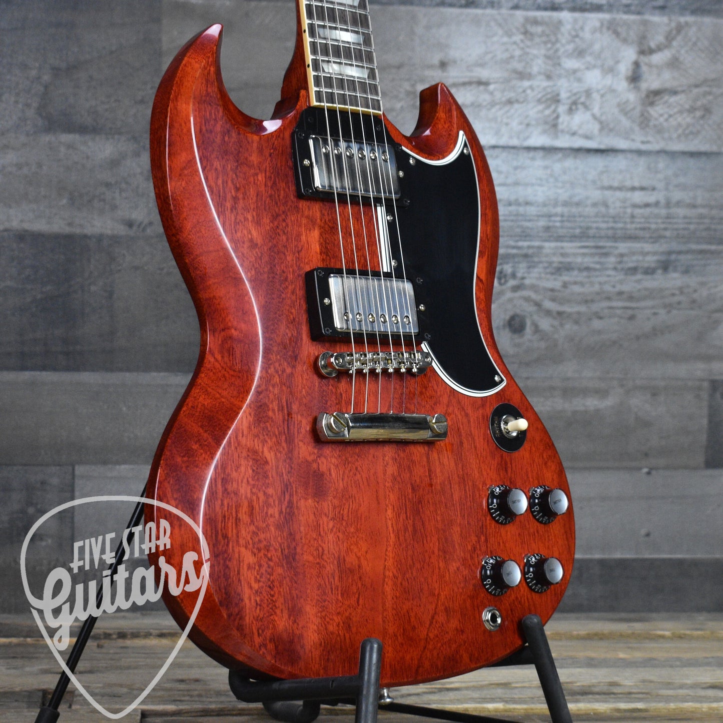 Gibson 1961 Les Paul SG Standard Reissue Stop Bar - Cherry Red with Hard Shell Case