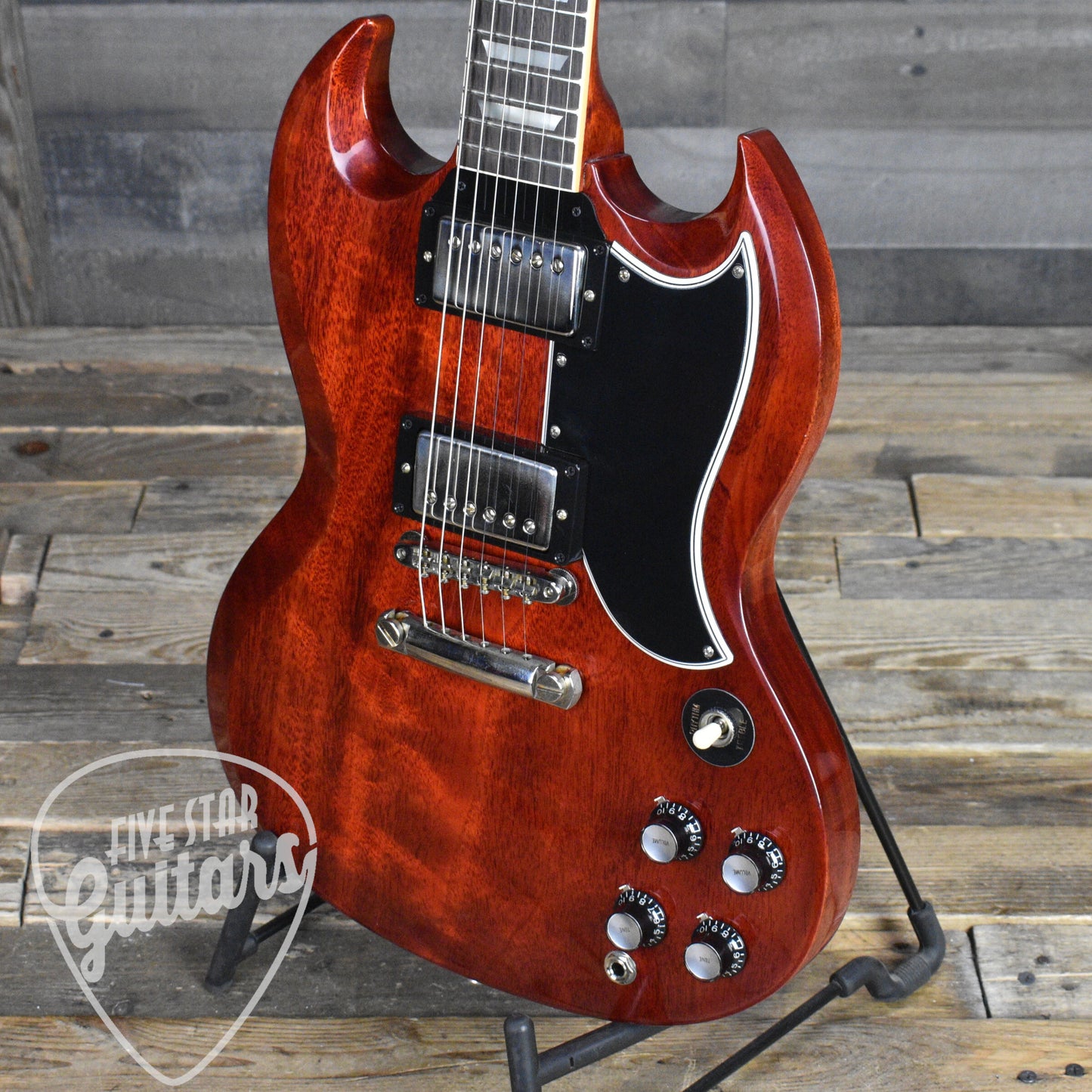 Gibson 1961 Les Paul SG Standard Reissue Stop Bar - Cherry Red with Hard Shell Case