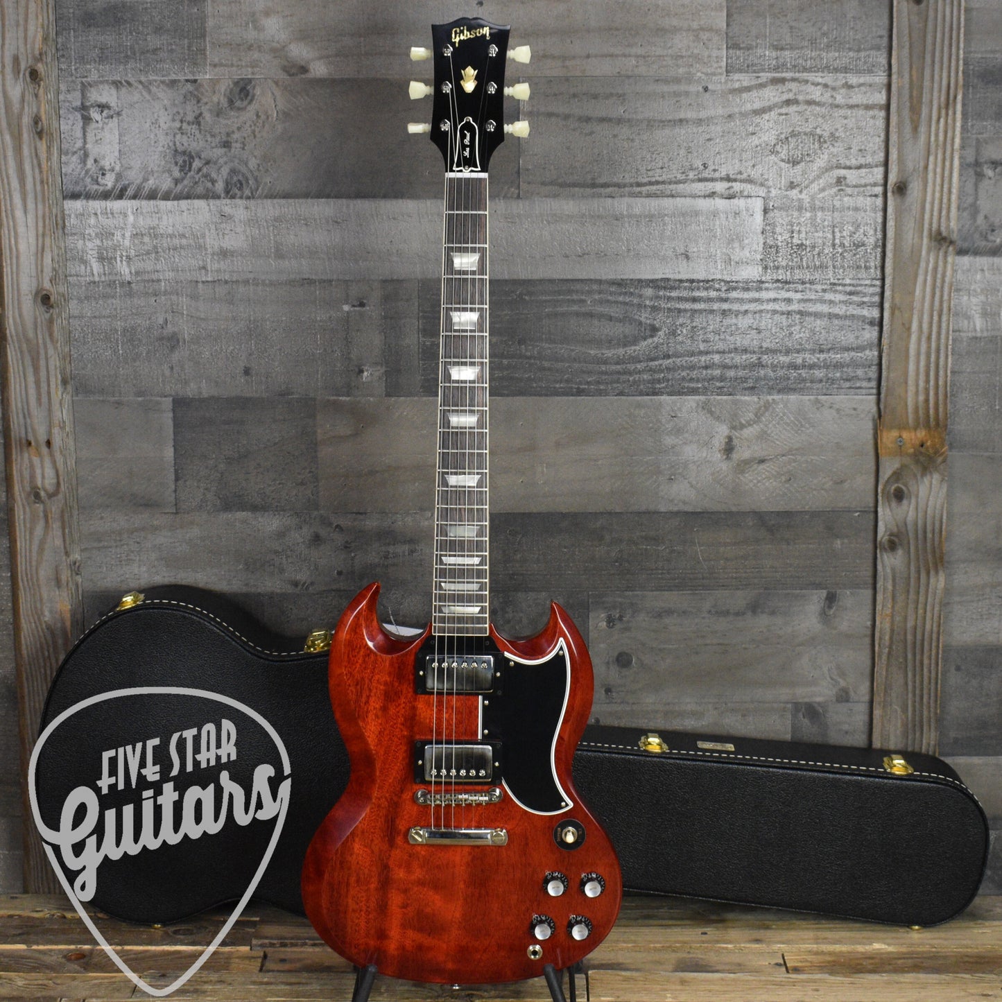 Gibson 1961 Les Paul SG Standard Reissue Stop Bar - Cherry Red with Hard Shell Case