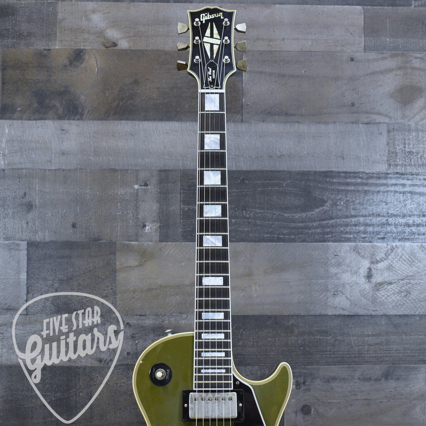 Gibson Custom 68 Les Paul Custom - Olive Drab Top with Black Back Heavy Aged with Hardshell Case