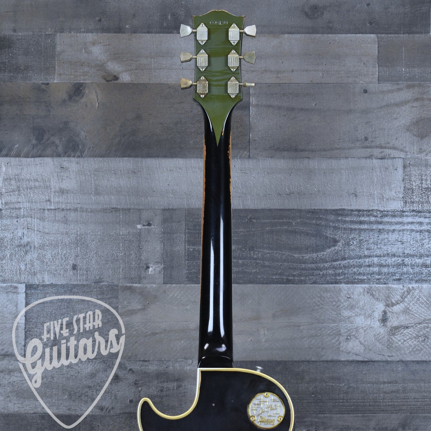 Gibson Custom 68 Les Paul Custom - Olive Drab Top with Black Back Heavy Aged with Hardshell Case