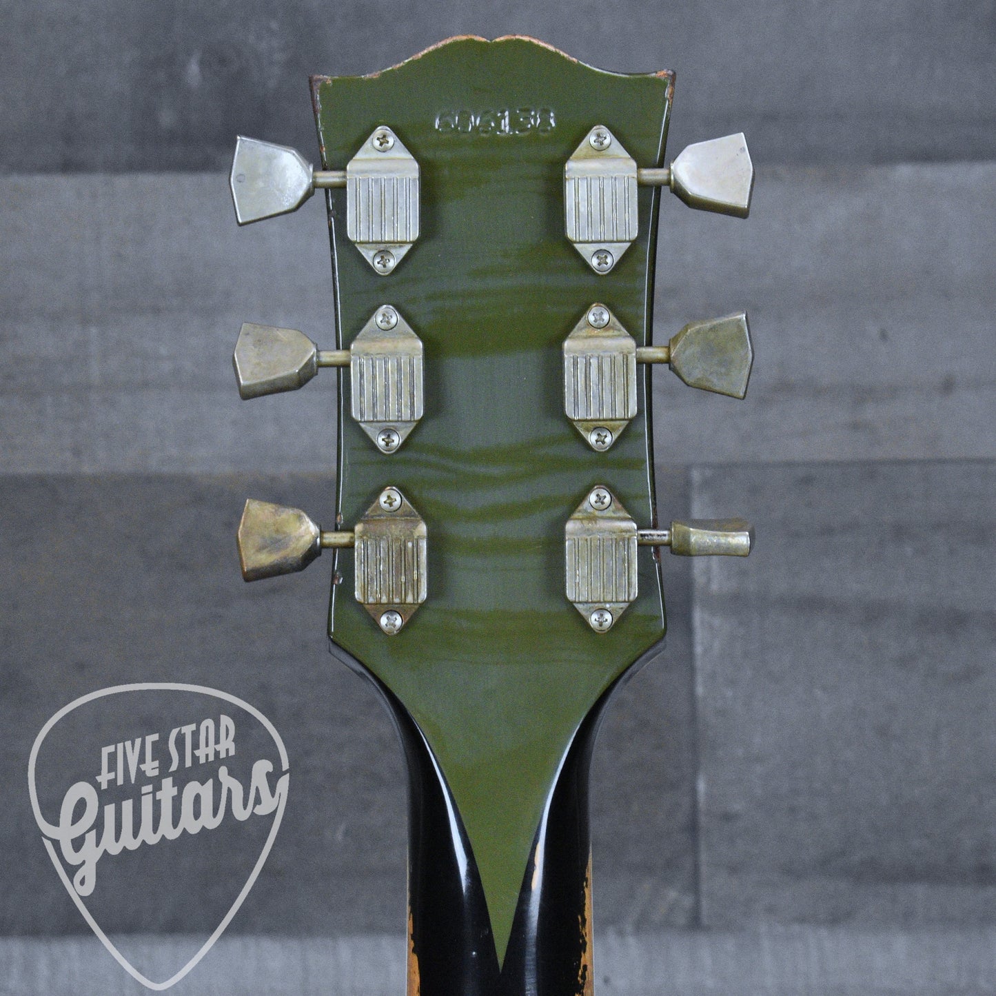 Gibson Custom 68 Les Paul Custom - Olive Drab Top with Black Back Heavy Aged with Hardshell Case