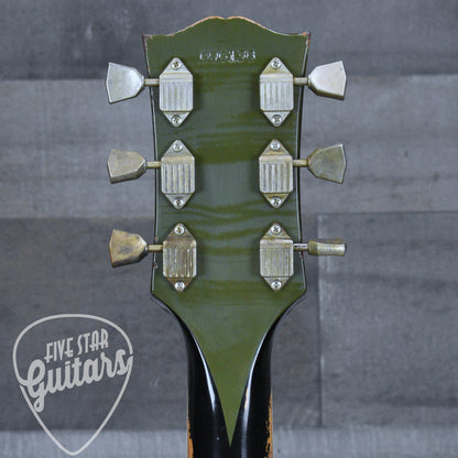 Gibson Custom 68 Les Paul Custom - Olive Drab Top with Black Back Heavy Aged with Hardshell Case