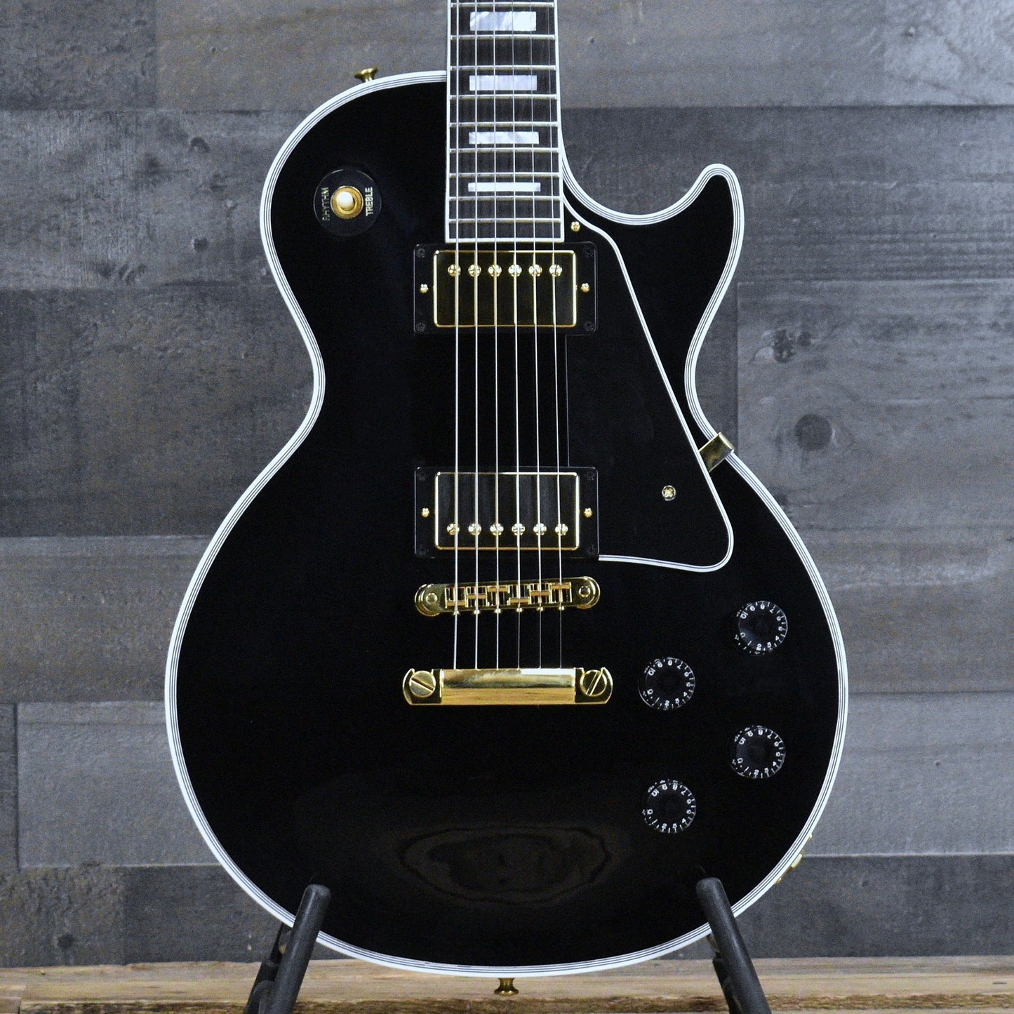 Gibson Les Paul Custom Long Scale - Ebony with Hardshell Case
