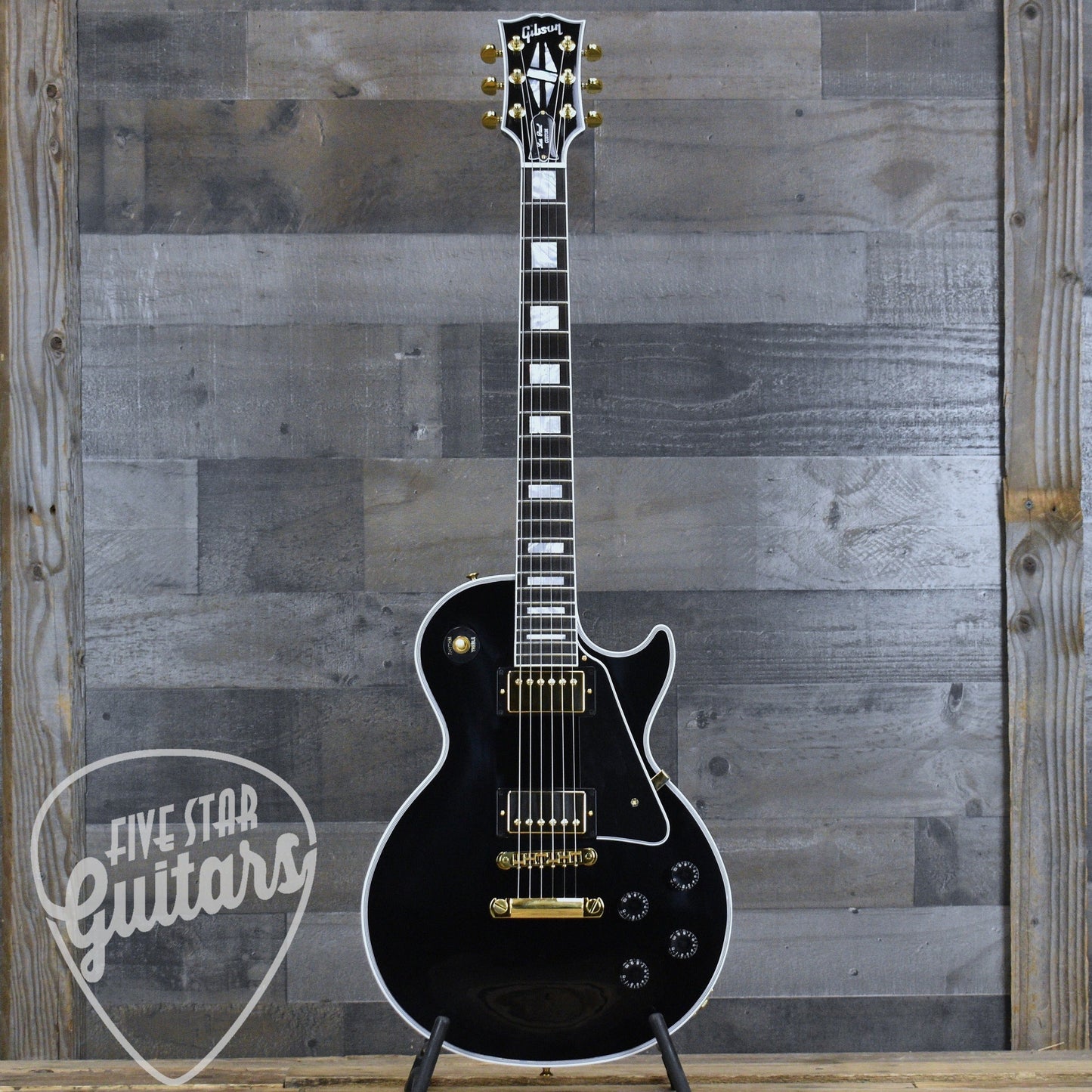 Gibson Les Paul Custom Long Scale - Ebony with Hardshell Case