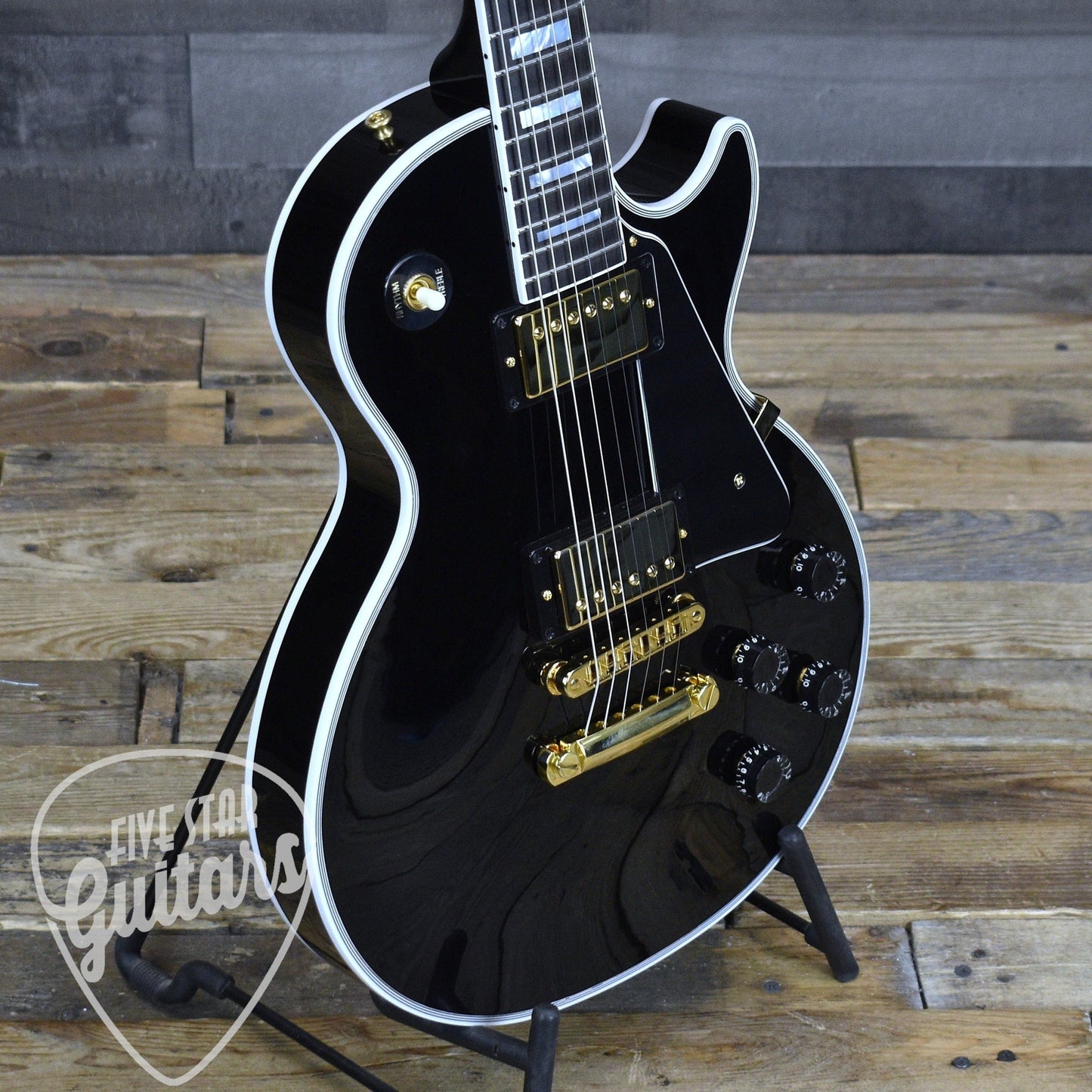 Gibson Les Paul Custom Long Scale - Ebony with Hardshell Case