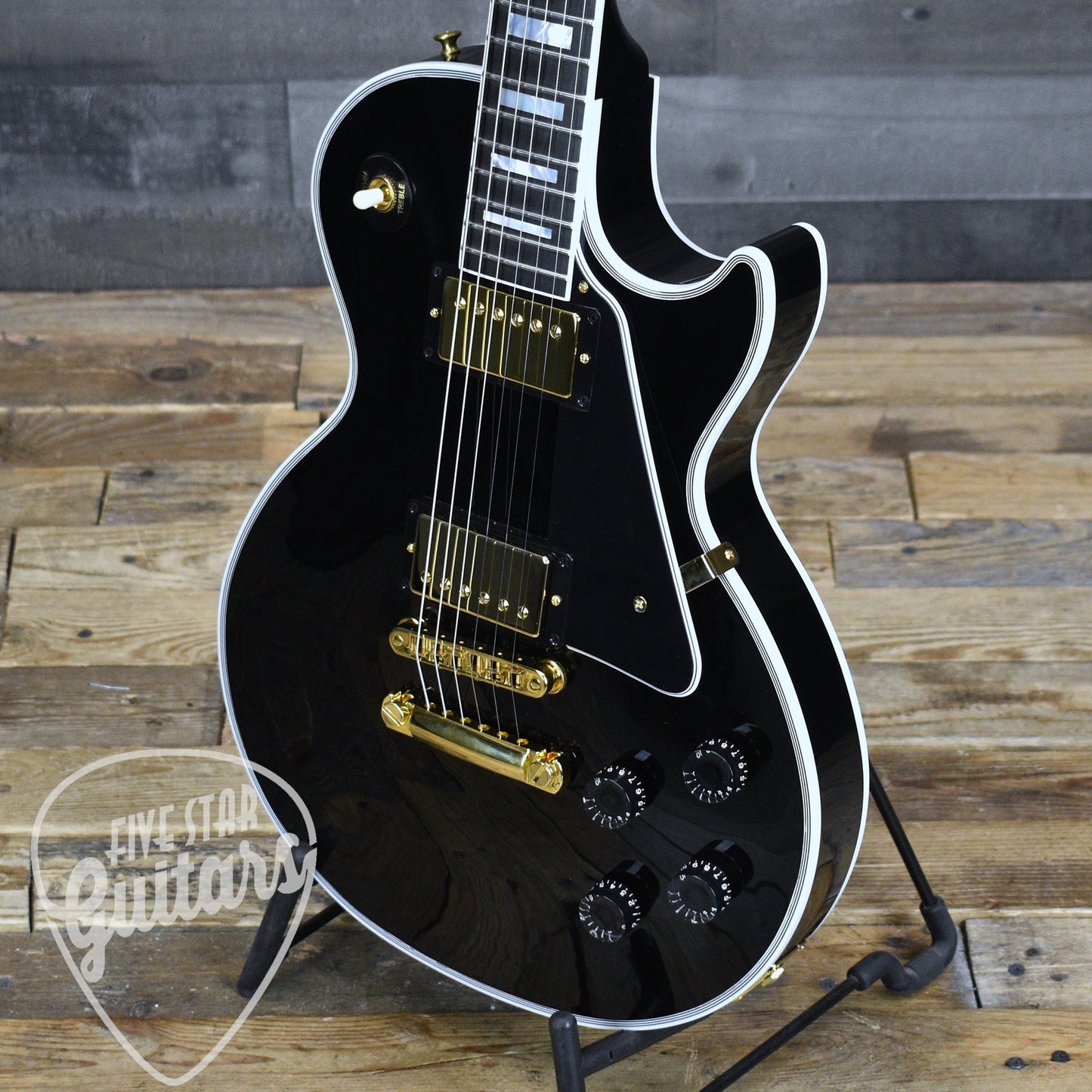 Gibson Les Paul Custom Long Scale - Ebony with Hardshell Case