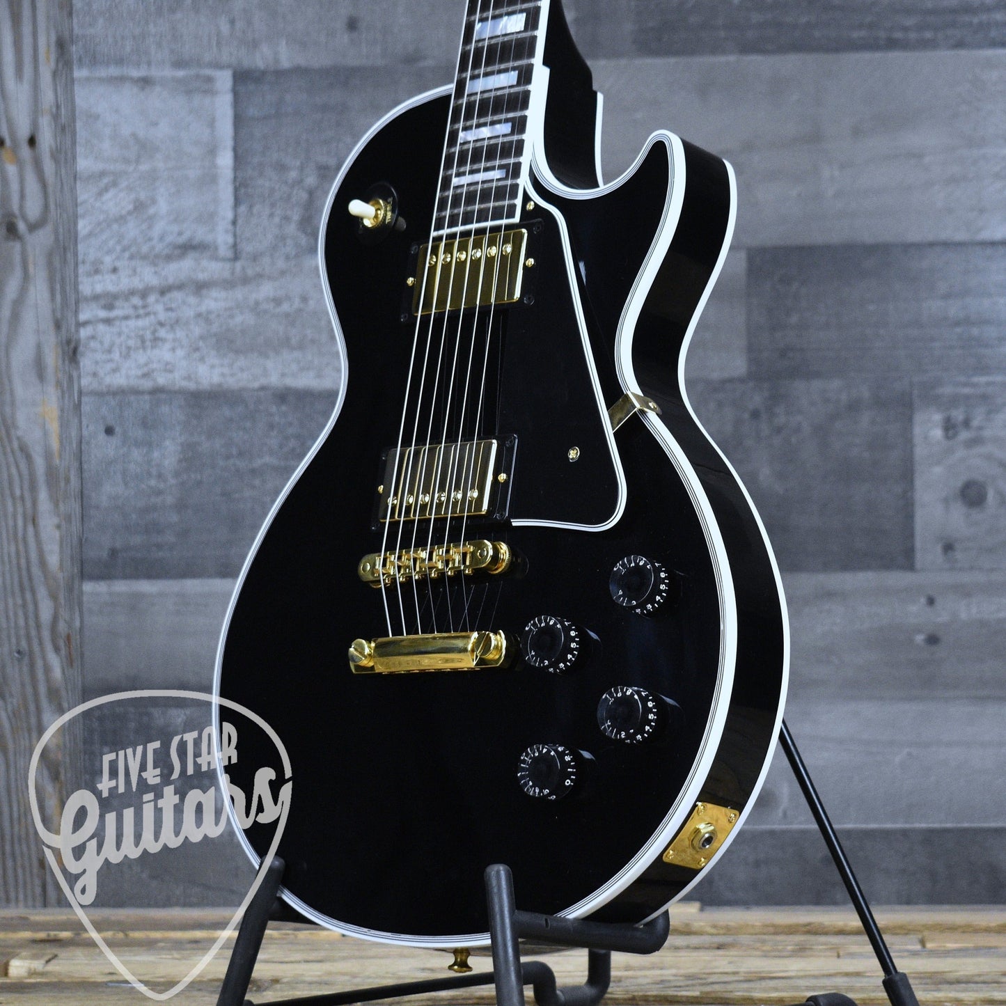 Gibson Les Paul Custom Long Scale - Ebony with Hardshell Case