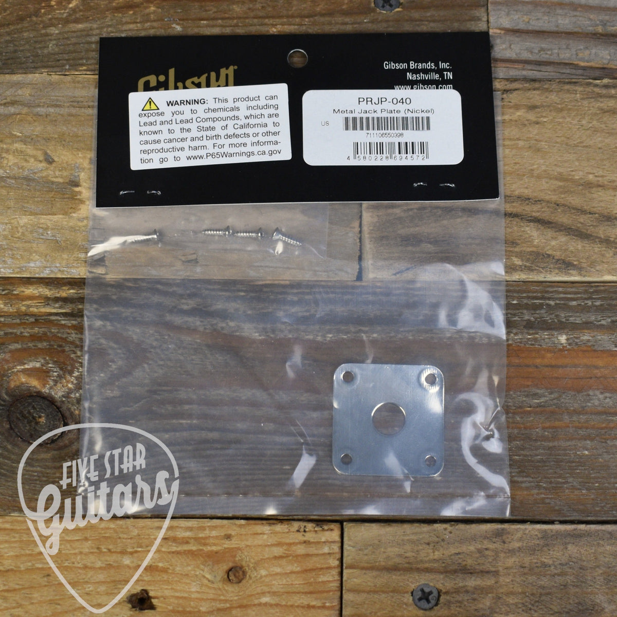 Gibson Metal Jack Plate - Nickel