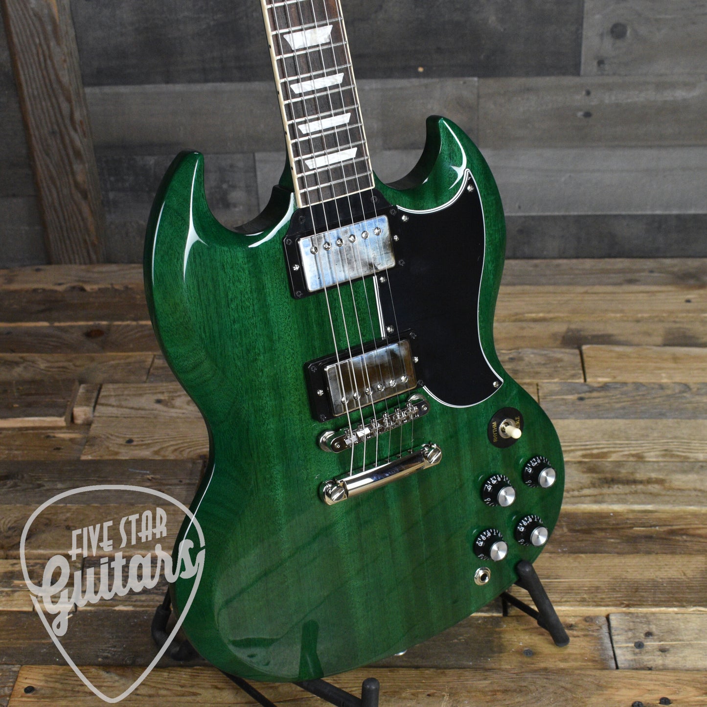 Gibson SG Standard '61 Stop Bar - Translucent Teal with Hardshell Case