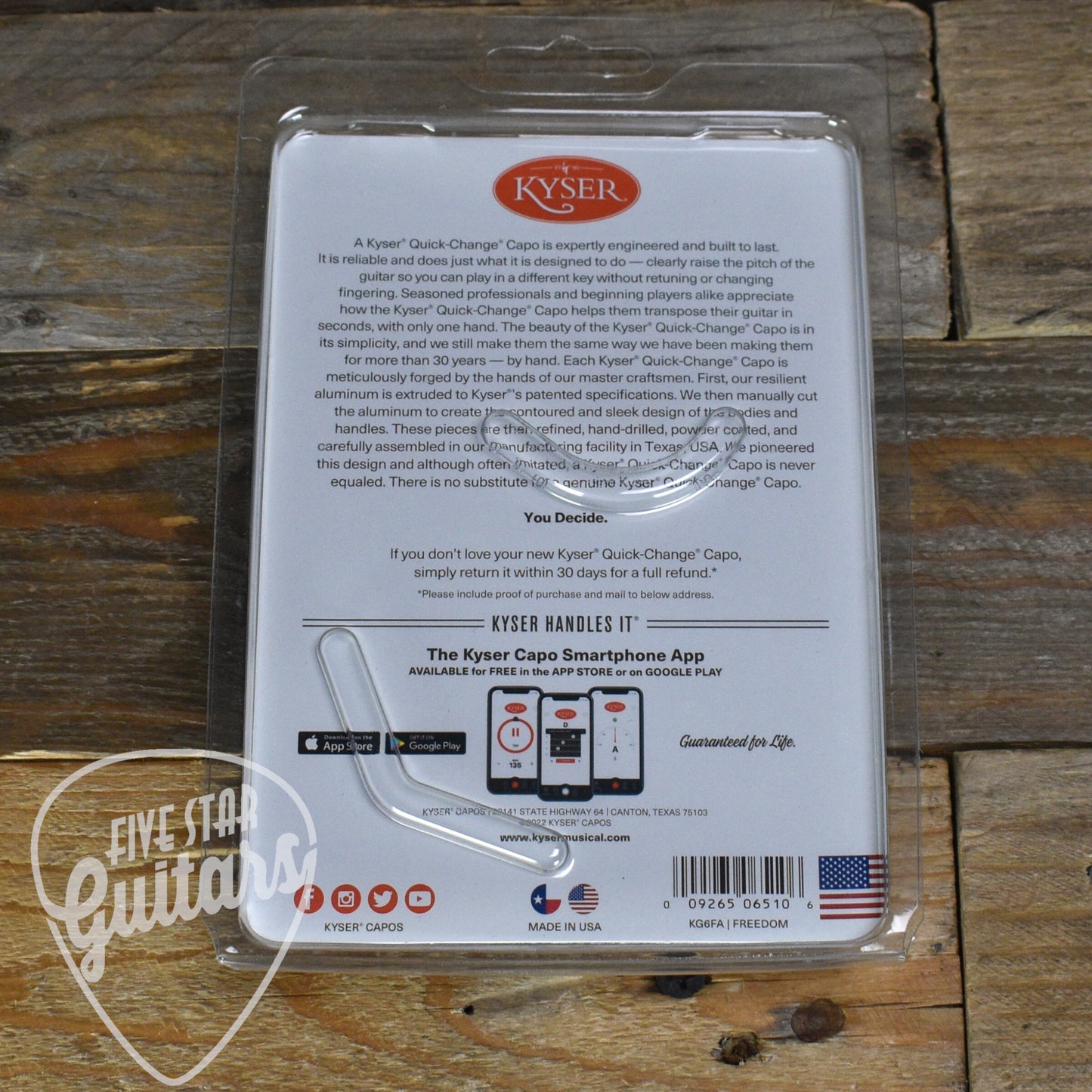 Kyser Quick Change Guitar Capo - Freedom Flag - KG6FA