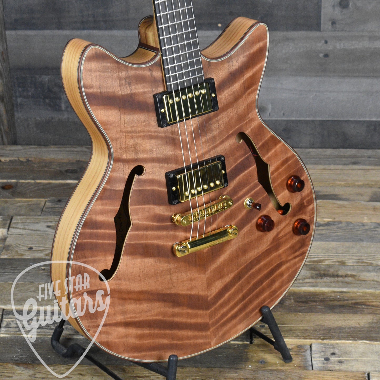 Lambdin Morello Coastal Semi-Hollow Archtop - Northern California Redwood with Hard Case