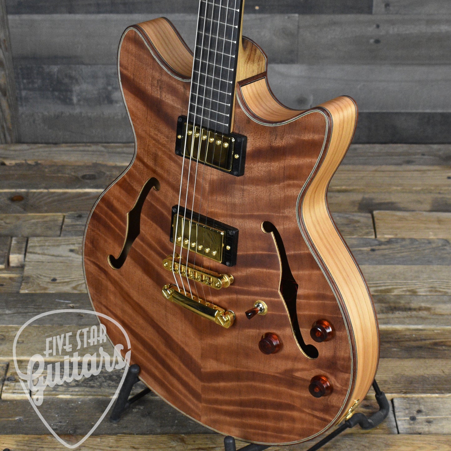 Lambdin Morello Coastal Semi-Hollow Archtop - Northern California Redwood with Hard Case