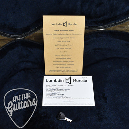 Lambdin Morello Coastal Semi-Hollow Archtop - Northern California Redwood with Hard Case