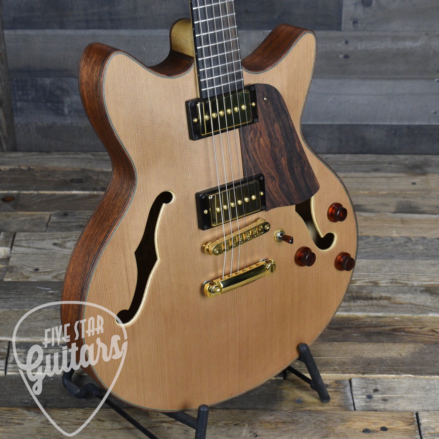 Lambdin Morello Coastal Semi-Hollow Archtop - Western Red Cedar with Hard Shell Case