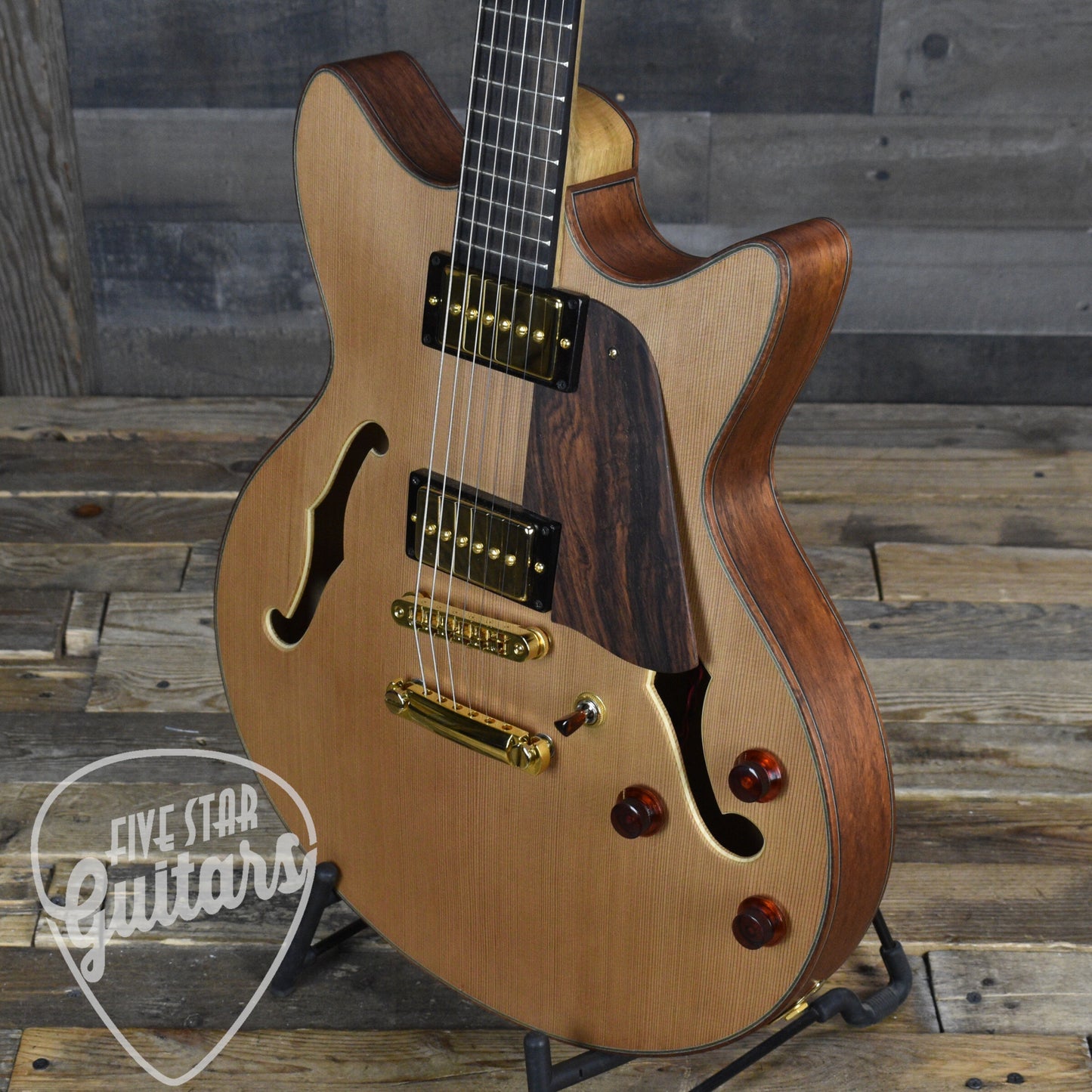 Lambdin Morello Coastal Semi-Hollow Archtop - Western Red Cedar with Hard Shell Case