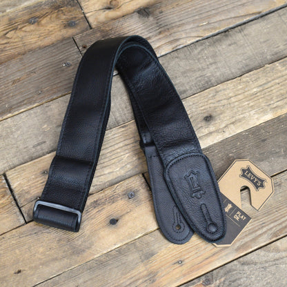 Levy's 2" Black Garment Leather Guitar Strap