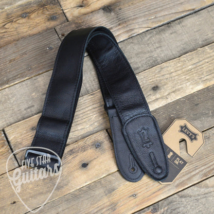 Levy's 2" Black Garment Leather Guitar Strap