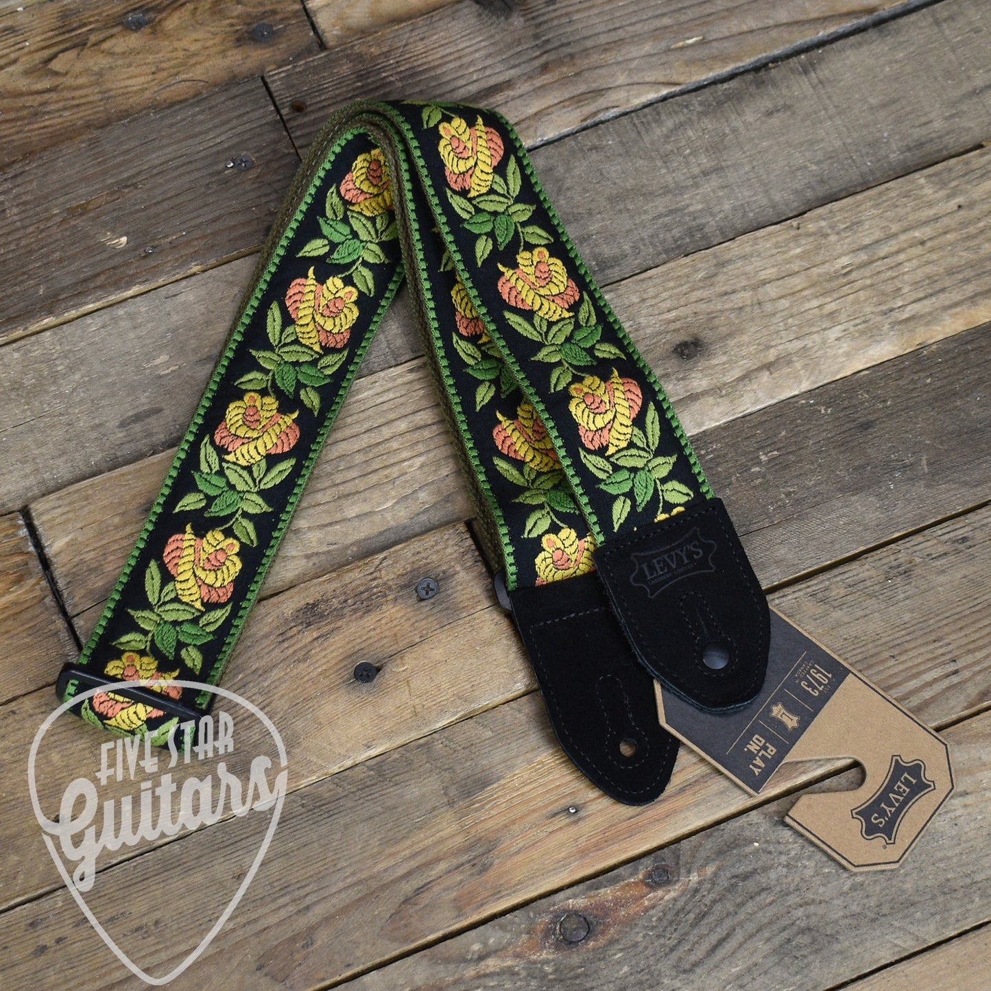 Levy's 2"  Cotton Floral Series Strap - Yellow
