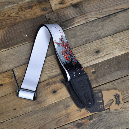 Levy's 2" Nature Series Strap: Cherry Blossoms and Snow Motif