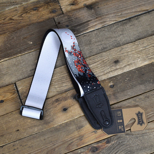 Levy's 2" Nature Series Strap: Cherry Blossoms and Snow Motif