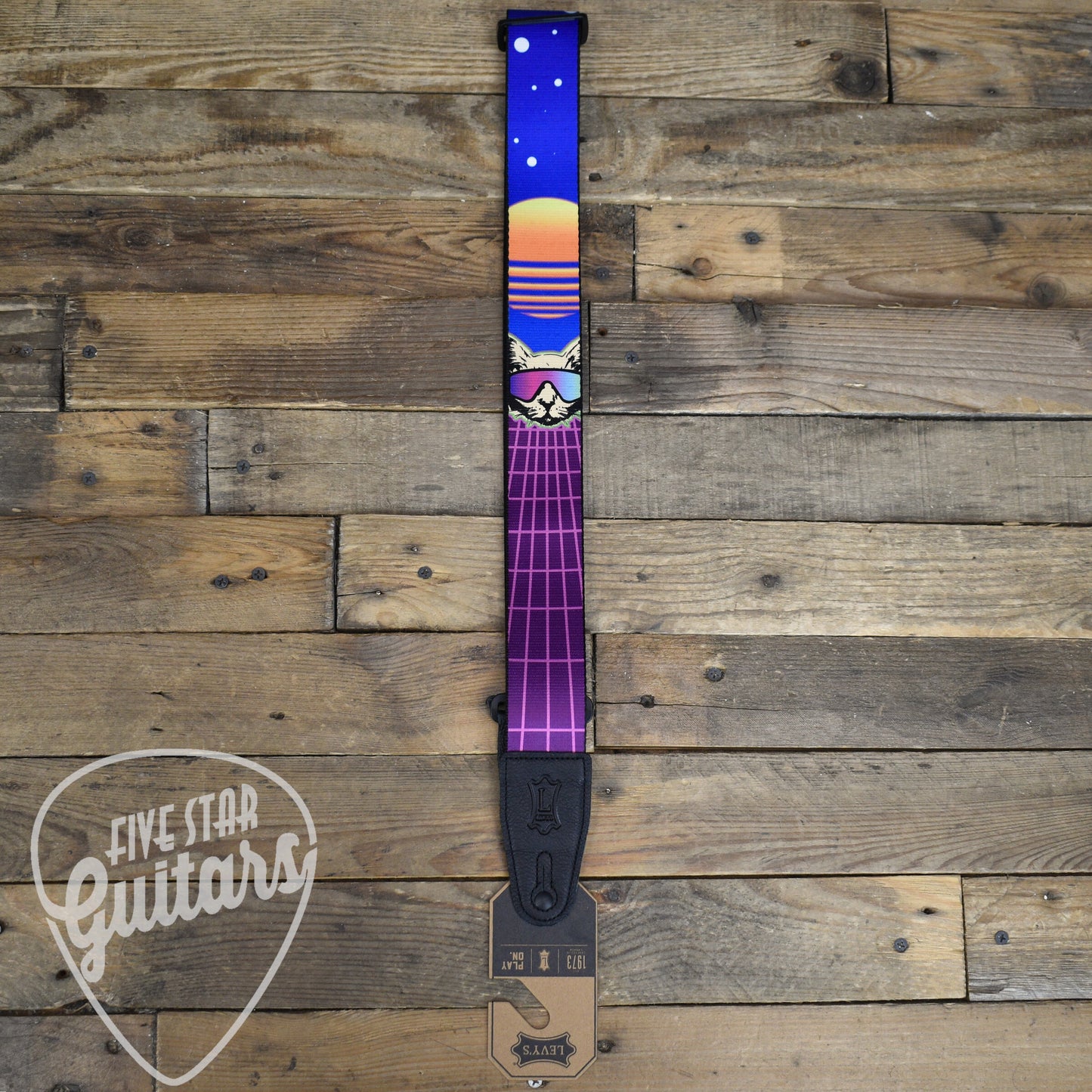 Levy's 2" Polyester Guitar Strap with Cyber Cat Motif