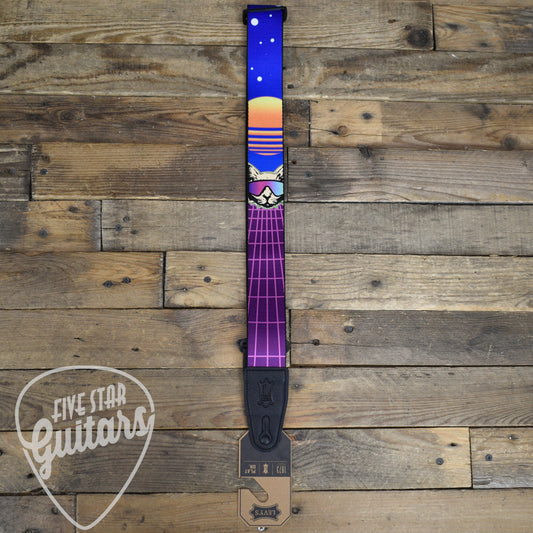 Levy's 2" Polyester Guitar Strap with Cyber Cat Motif