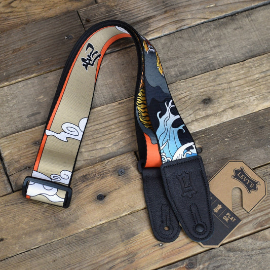 Levy's 2" Polyester Guitar Strap with Japanese Traditional Tiger Motif
