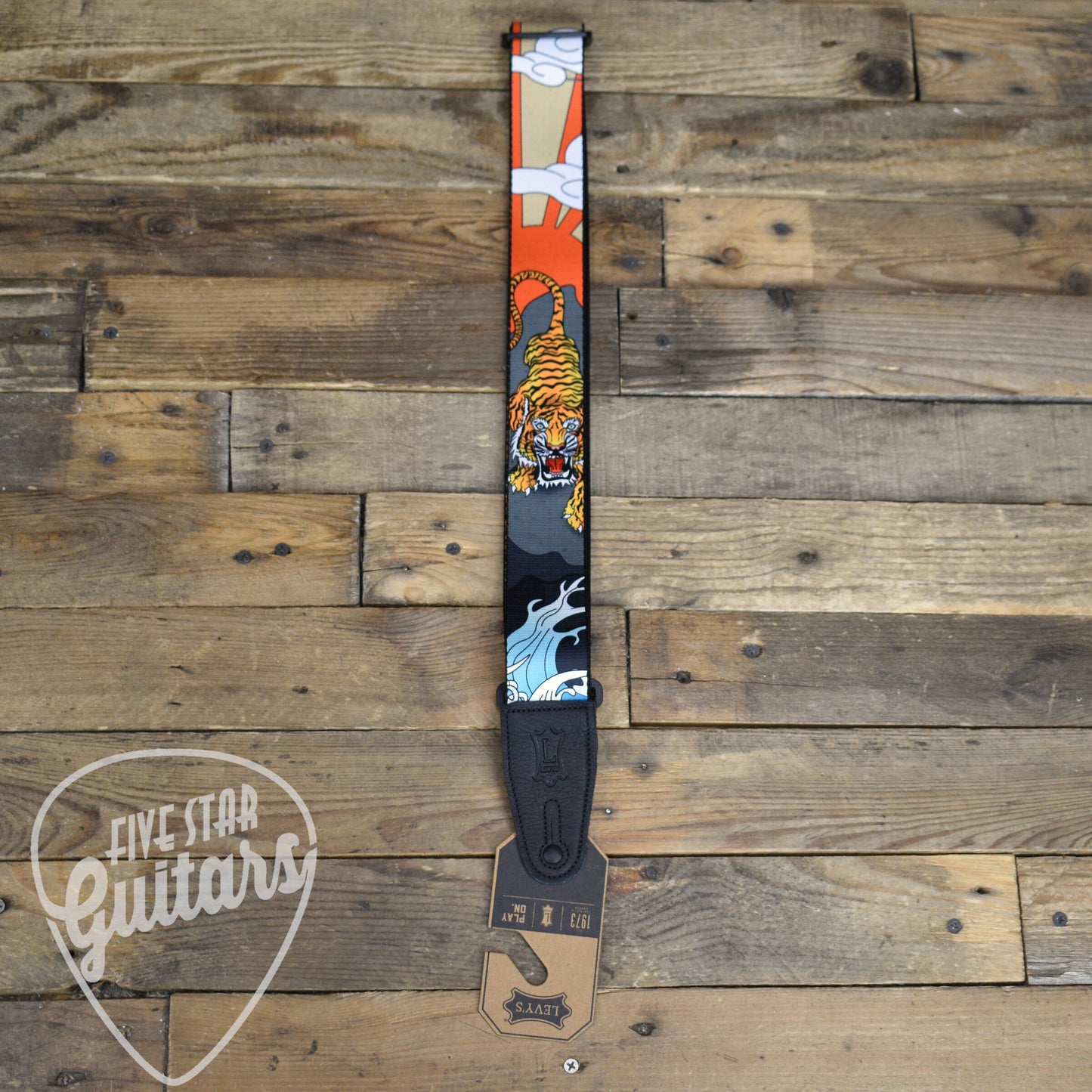 Levy's 2" Polyester Guitar Strap with Japanese Traditional Tiger Motif