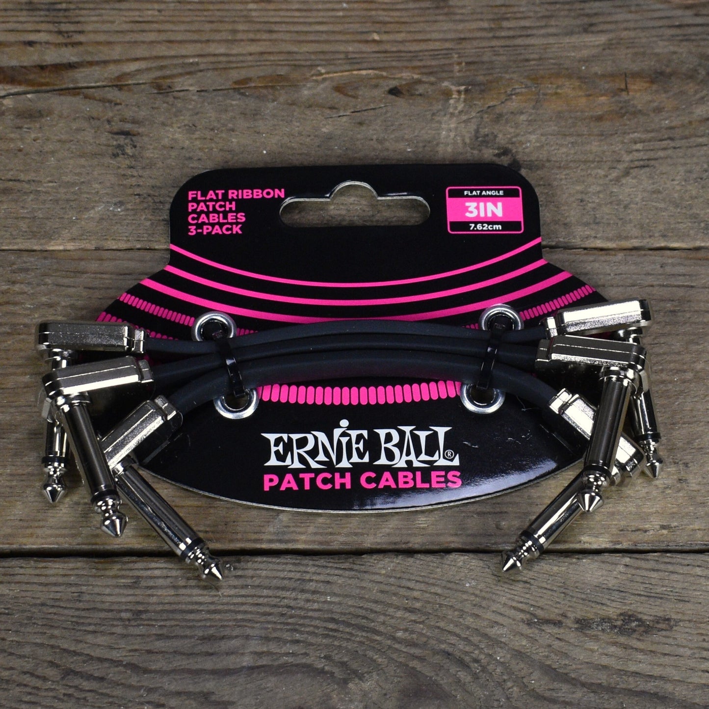 Ernie Ball Flat Ribbon Patch Cables - 3'' (3 Pack)