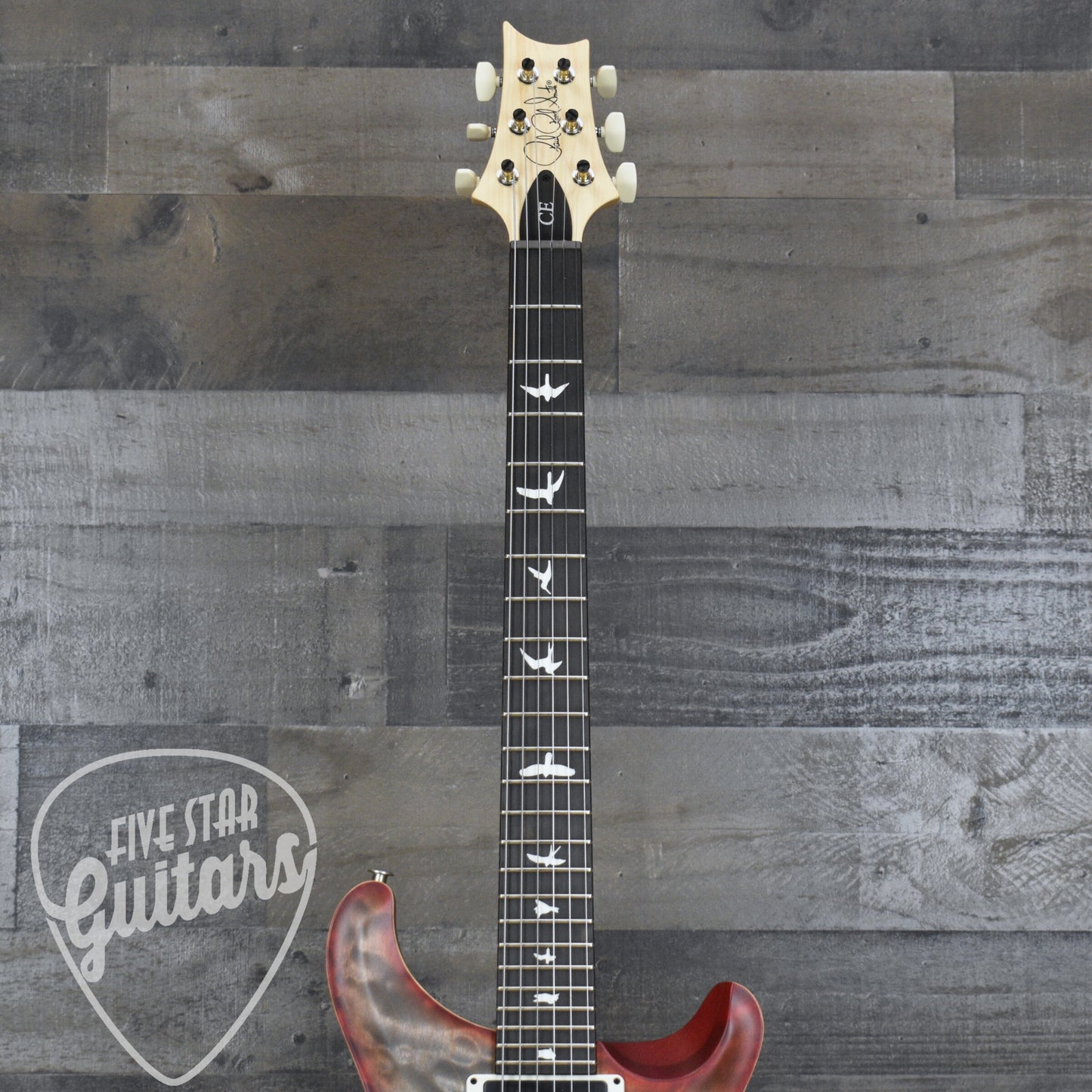 PRS Wood Library CE-24 Satin Quilt Top - Faded Gray Black Cherry Burst