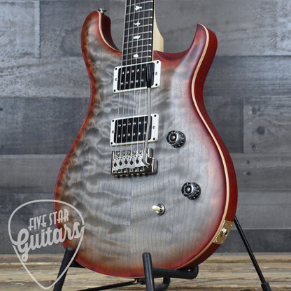 PRS Wood Library CE-24 Satin Quilt Top - Faded Gray Black Cherry Burst