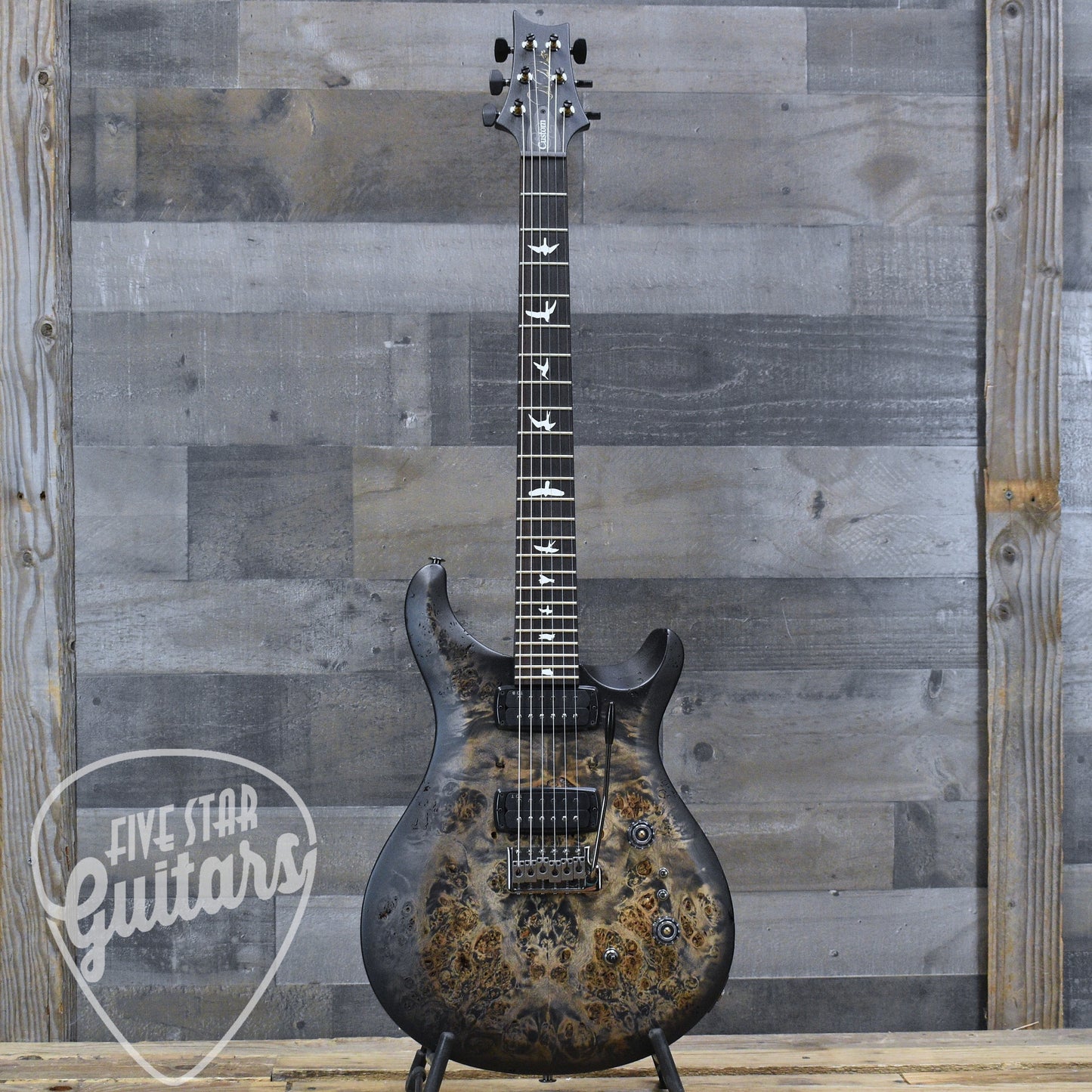 PRS PRS S2 Custom 24-08 Poplar Burl - Charcoal Burst with Gigbag