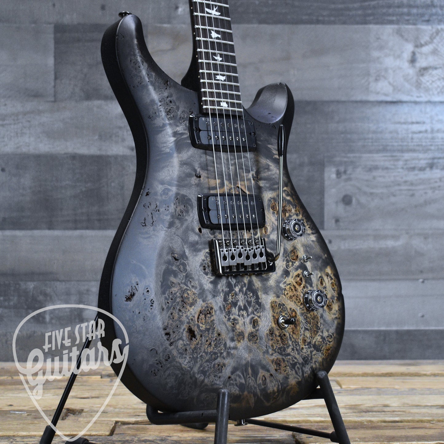 PRS PRS S2 Custom 24-08 Poplar Burl - Charcoal Burst with Gigbag