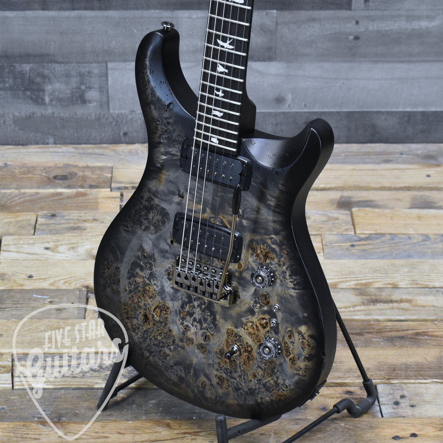 PRS PRS S2 Custom 24-08 Poplar Burl - Charcoal Burst with Gigbag