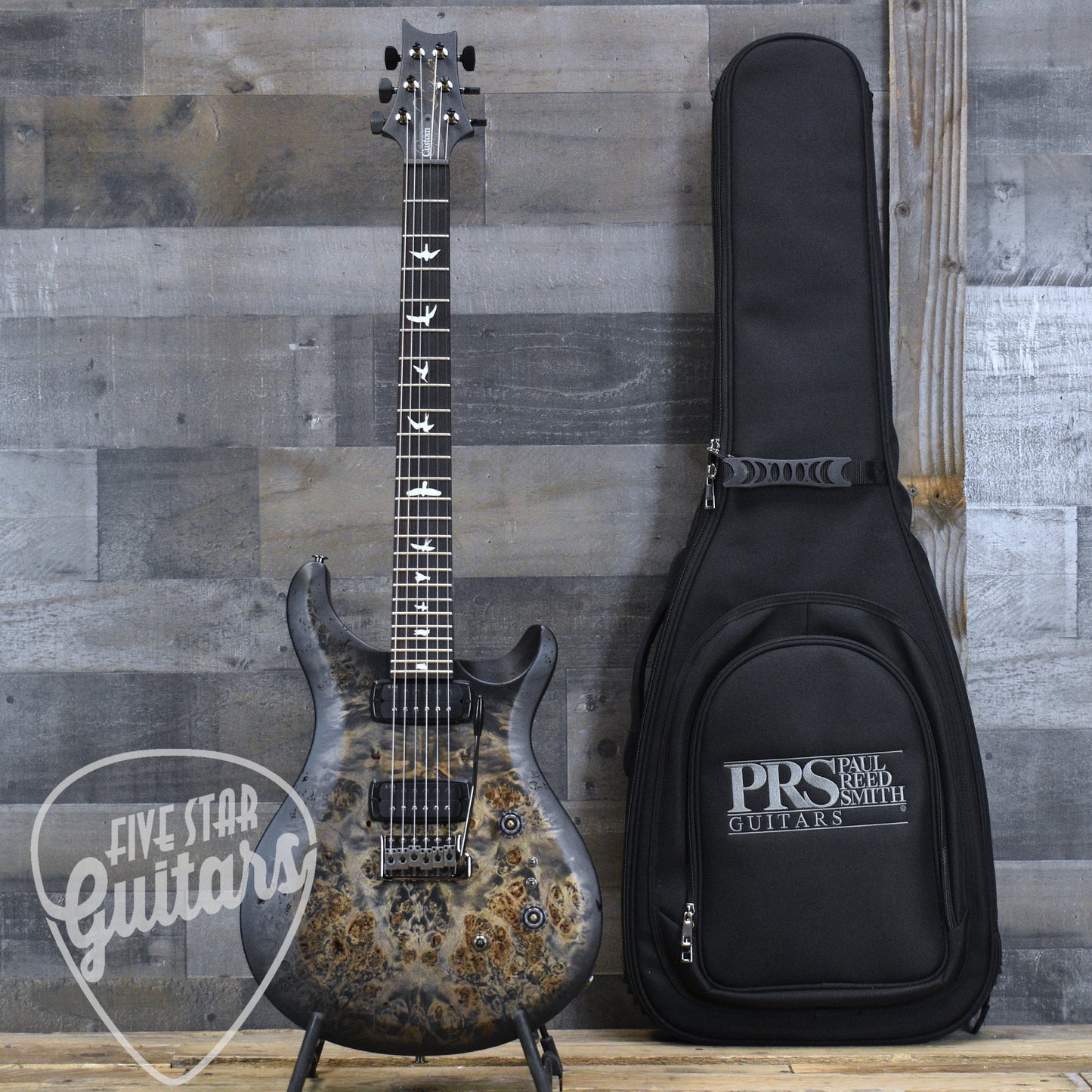 PRS PRS S2 Custom 24-08 Poplar Burl - Charcoal Burst with Gigbag