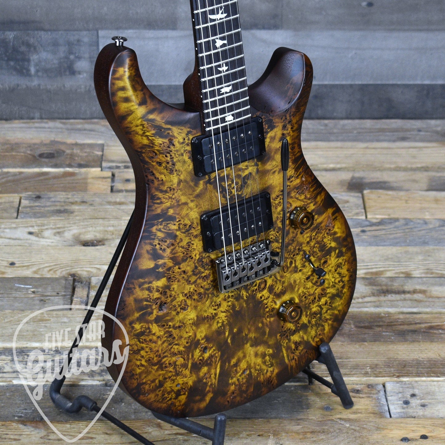 PRS PRS S2 Custom 24 Poplar Burl - Black Gold Burst with Gigbag
