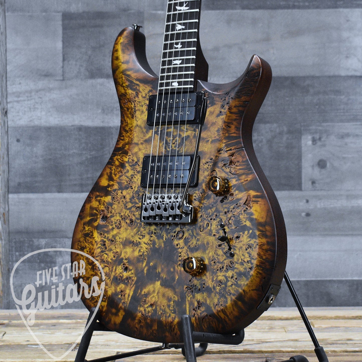 PRS PRS S2 Custom 24 Poplar Burl - Black Gold Burst with Gigbag